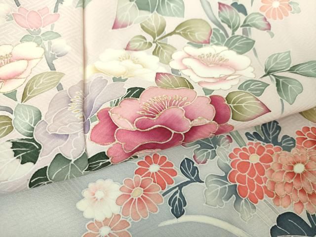 訪問着】 枝花文・暈し染め・正絹❣️ 逸品✨No.1146