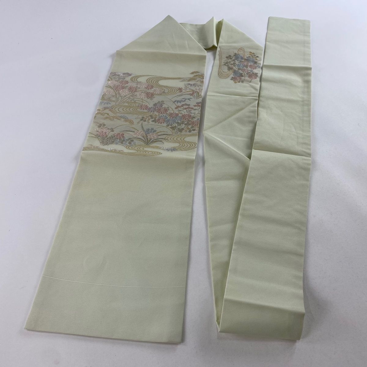 セール❤️新品未使用　正絹　夏名古屋帯　金魚　水草　夏帯　紗絽 Amazon.co.jp: 正絹 夏名古屋帯 紗絽 蛍 ホタル 流水 金彩 ラメ