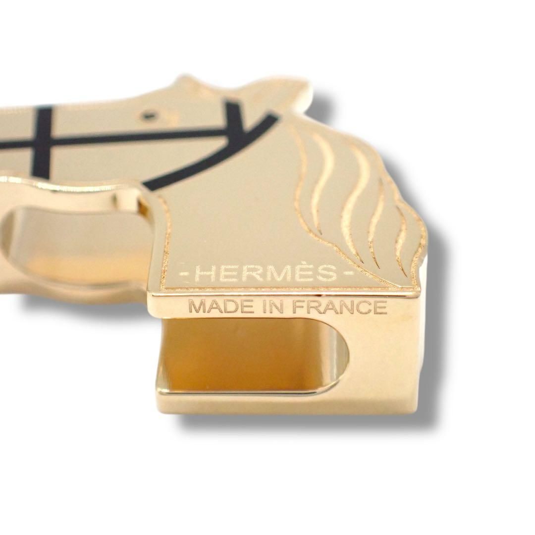 エルメス カドリージュ ツイリーリング ブラック ゴールド スカーフ留