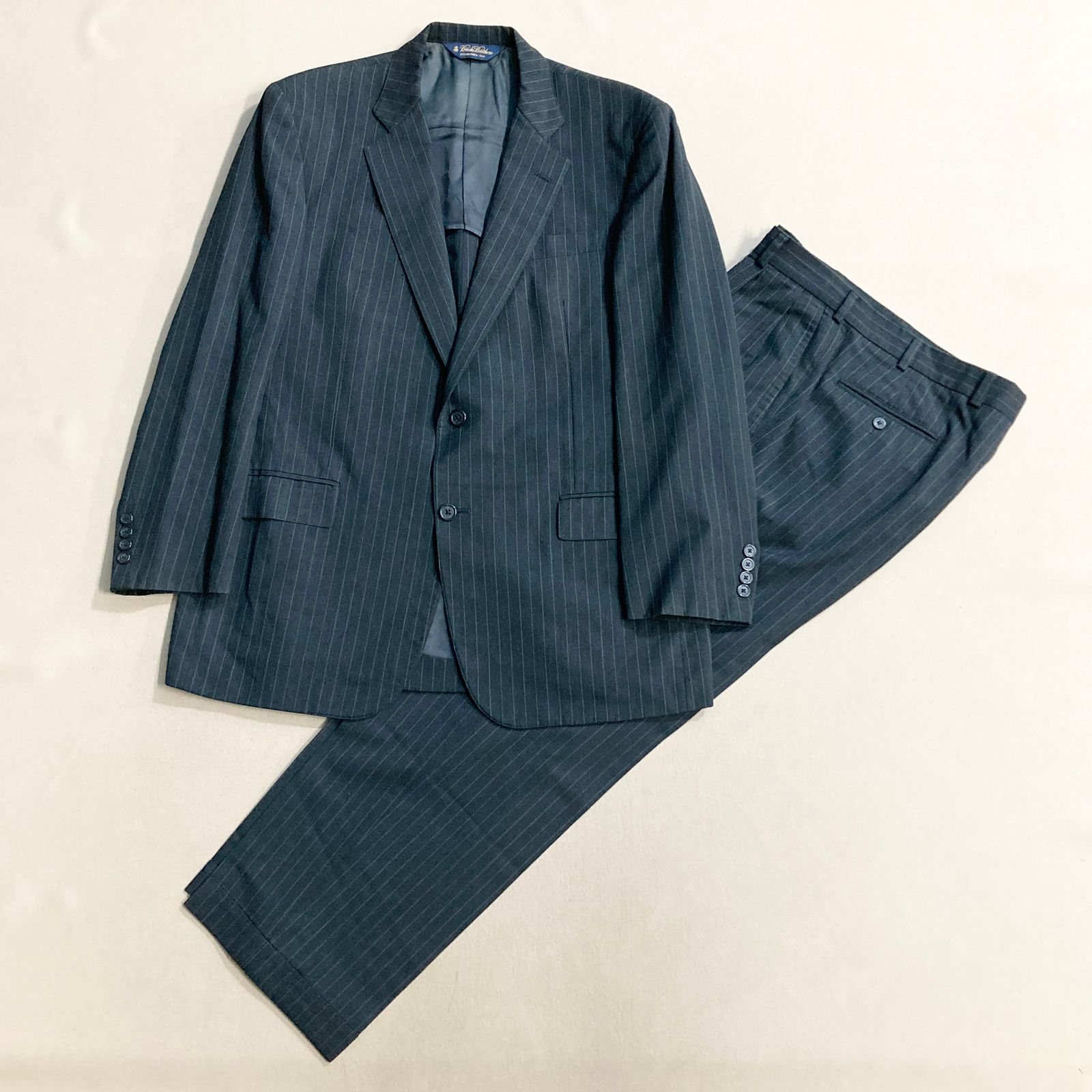 Brooks Brothers ブルックスブラザーズ スーツ セットアップ 上下 ジャケット パンツ ダークグレーストライプ サイズ42REG36W メンズ 1.1kg