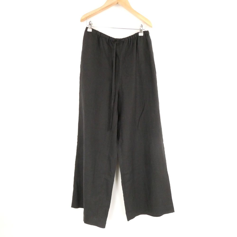 HAUNT ハウント LINEN WIDE PANTS 1252060499BLK ワイドパンツ 38 リネン100％ レディース AY7257A31