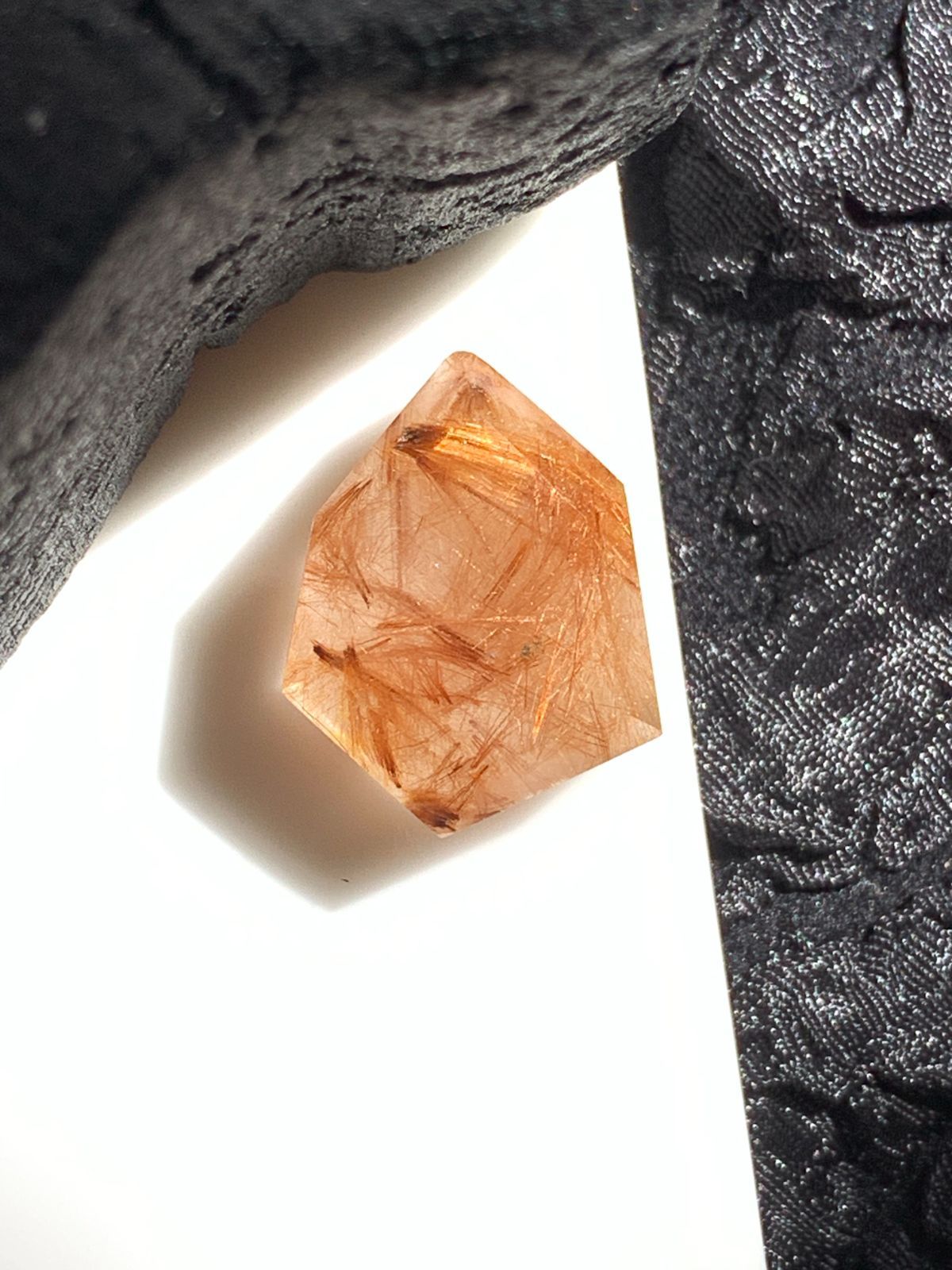 クリスタルクォーツ×ルチルクォーツ ダブレット ストーン ネックレス 両面ペンダント チャーム SV925シルバー １点もの 40