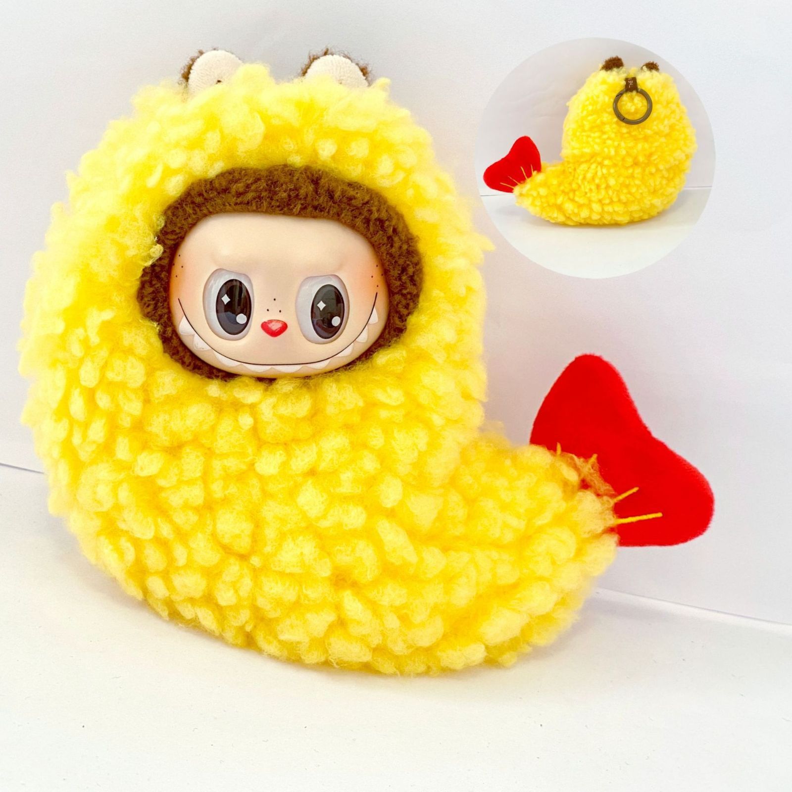 ラブブ labubu 　ぬいぐるみ服着せ替え服　豪華6点セットHオレンジ labubu ラブブ ぬいぐるみ服 着せ替え着ぐるみ 可愛い 新品 エビ