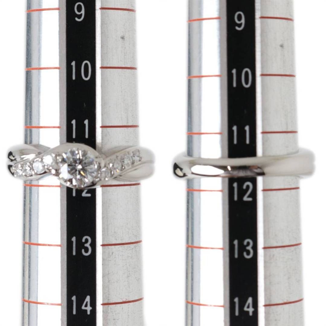 Pt900/プラチナ ダイヤ デザインリング 中0.507・0.20ct 11.5号 8.6g