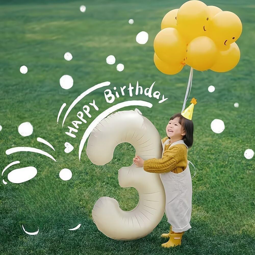 020D24 1歳 誕生日 バースデー バルーン クマ 風船 装飾 数字