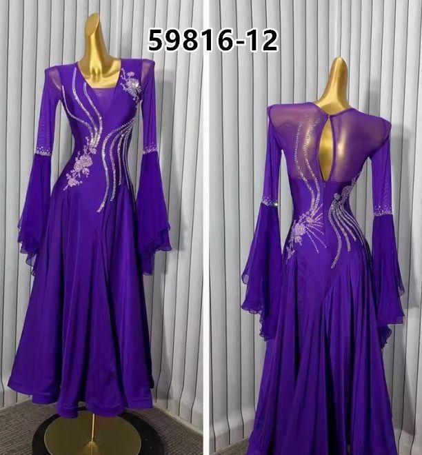 オーダーメイド　社交ダンス衣装　手袋付 薔薇 ベルベット スタンダードドレス オーダーメイド 社交ダンス衣装 手袋付 薔薇 ベルベット スタンダード