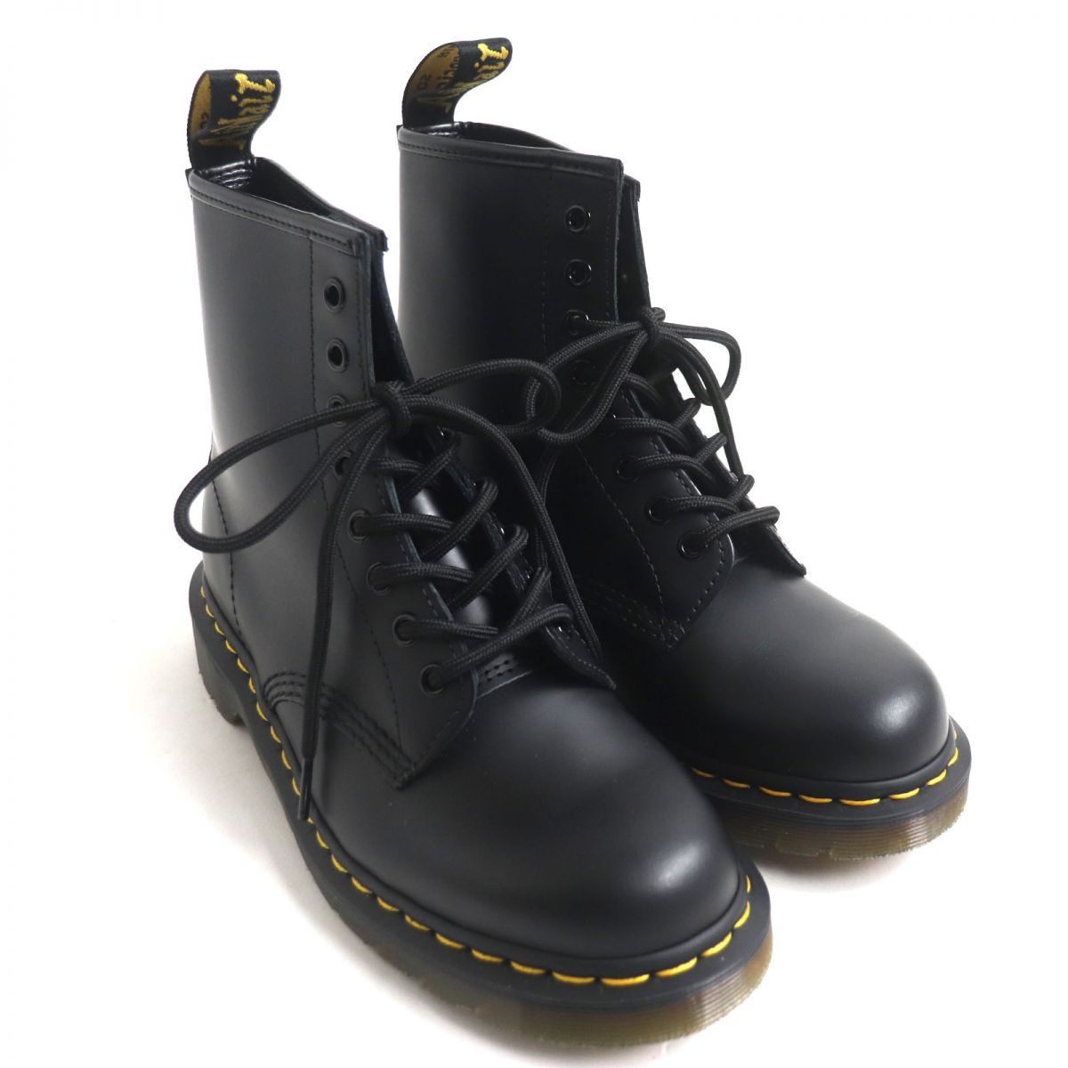 未使用品▼Dr.Martens ドクターマーチン 8ホール 10072004 レースアップ スムースレザー ショートブーツ ブラック UK6/EU39  メンズ 箱付き