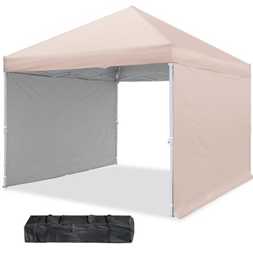 ADVANCEOUTDOORワンタッチタープテント3段階調節3mUVカット耐水スチールキャンプアウトドア耐水 横幕|サイドシート2枚付属テントキャンプ用品ワンタッチテントタープ ベージュ3m