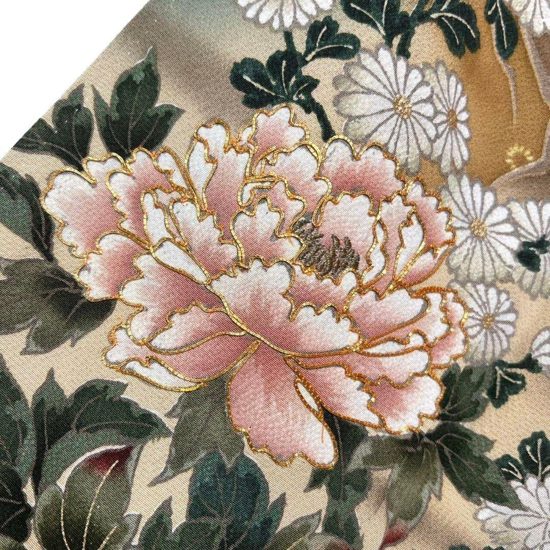 振袖 刺繍 金駒刺繍 牡丹 桔梗 芙蓉 芍薬 花模様 成人式 着物