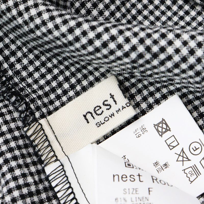 美品 2024SS ネストローブ nest Robe UpcycleLino ギンガム