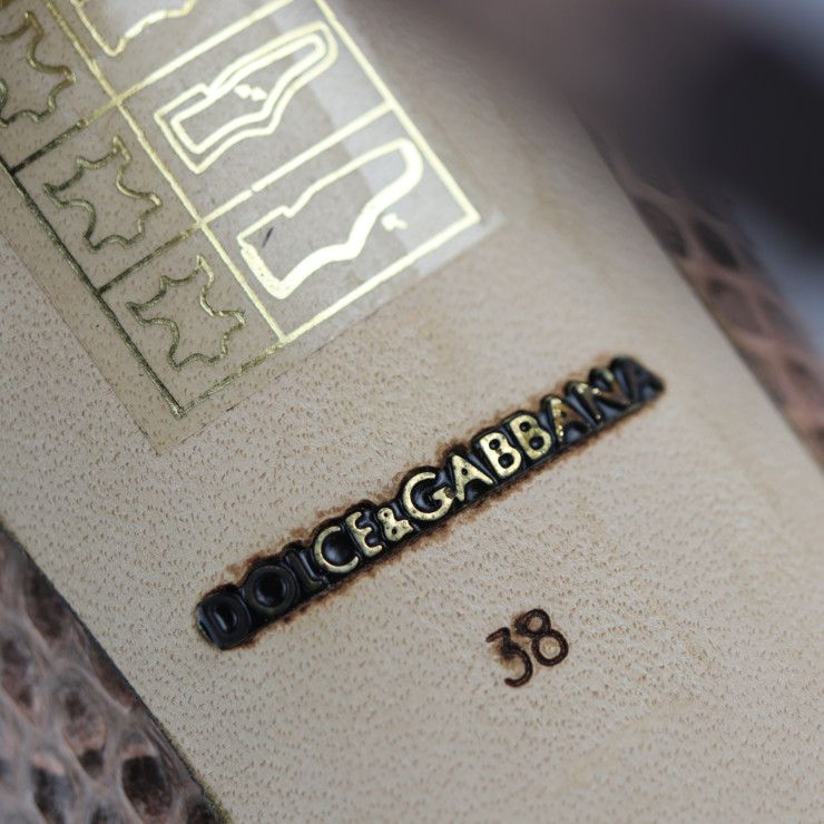 DOLCE&GABBANA パンプス ブラウン ドルチェ&ガッバーナ パンプス 36.5 ブラウン 赤縁 23.5cm D&G