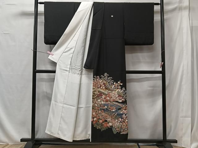 平和屋着物□豪華黒留袖 作家物 飛鶴風景文 暈し染め 正絹 逸品