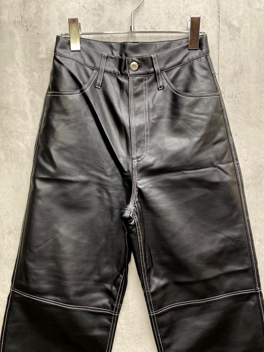 MAISON SPECIAL メゾン 21232465101 フェイクレザー ストレート パンツ size36 黒 レディース