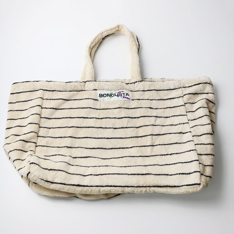 美品 ボンガスタ BONGUSTA WEEKENDBAG ボーダーパイルトート