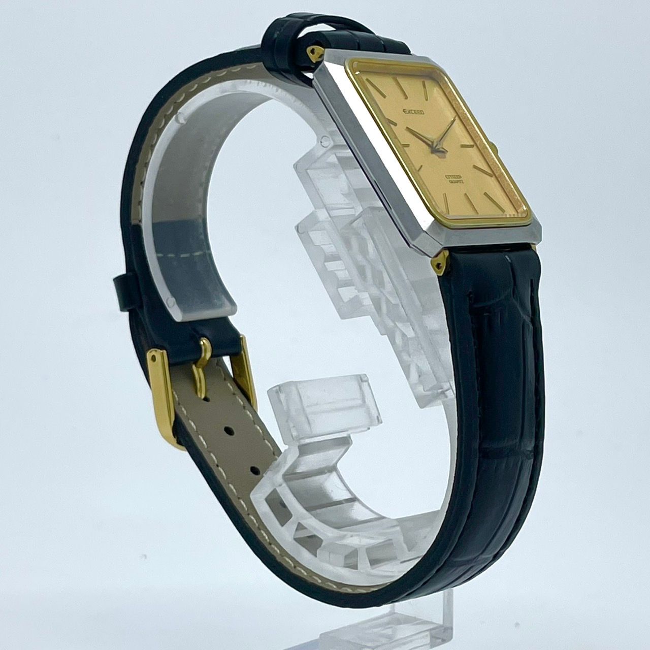 CITIZEN EXCEED メンズ 電池ベルト交換済み可動品J-03 電池交換済／新品ベルト(社外品)】美品 シチズン エクシード