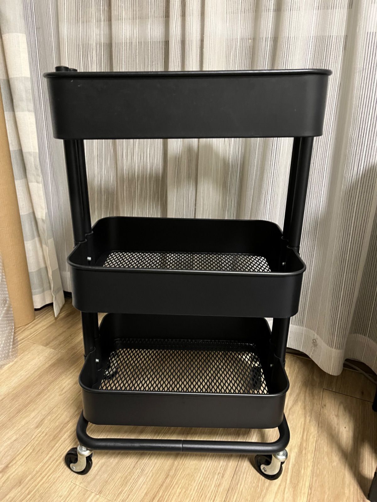 【新品未使用】IKEA イケア ロースコグ ワゴン ブラック 匿名発送 RÅSKOG ロースコグ ワゴン, ブラック, 35x45x77 cm - IKEA