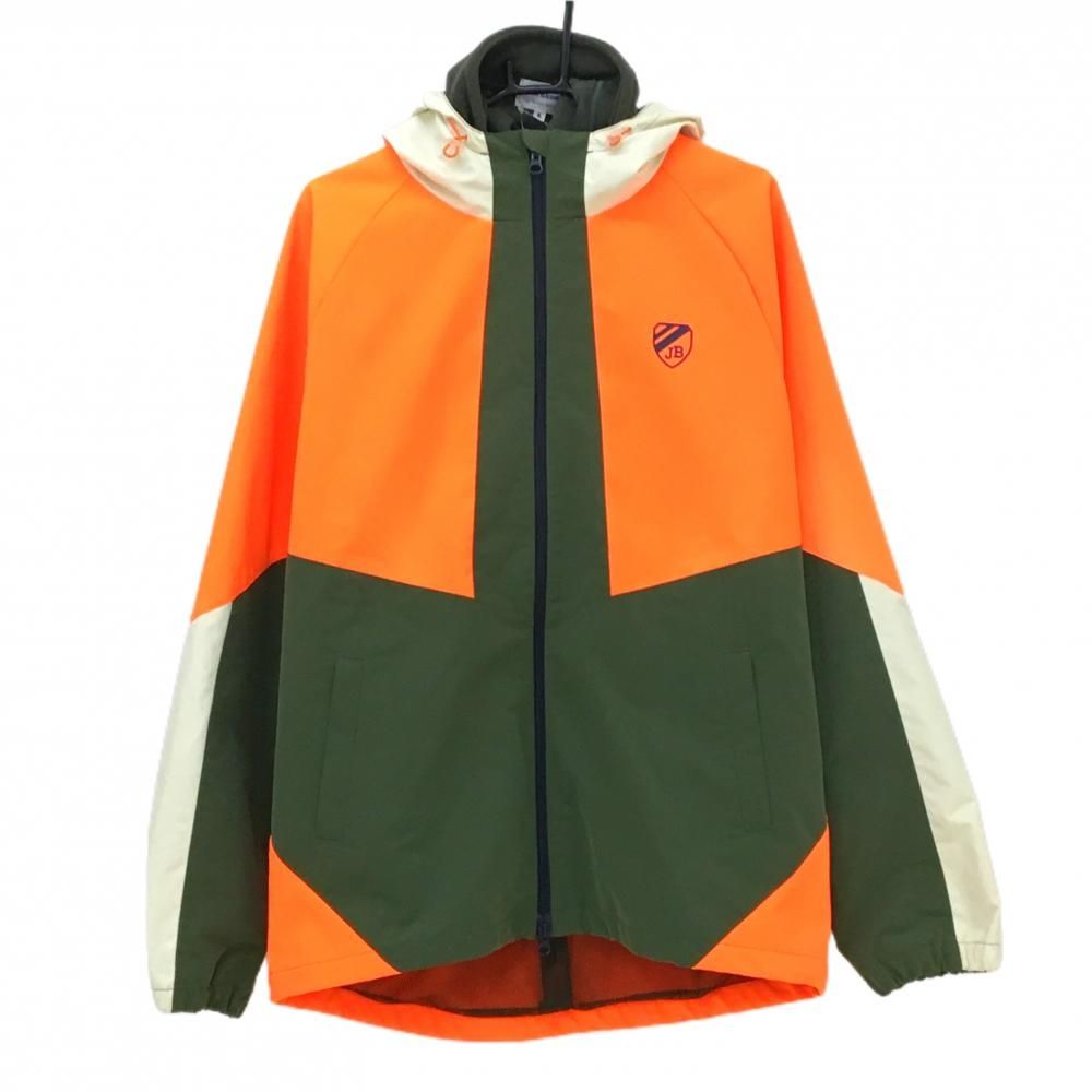 超 ジャックバニー 3WAYライナー付ジップパーカー カーキ×オレンジ フリースベスト メンズ 6 XL ゴルフウェア Jack Bunny