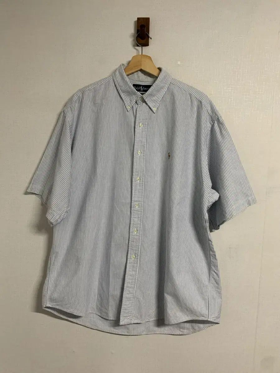 XL ポロ Ralph Lauren(ラルフローレン) オーバーサイズ オックスフォード ストライプ 半袖 シャツ