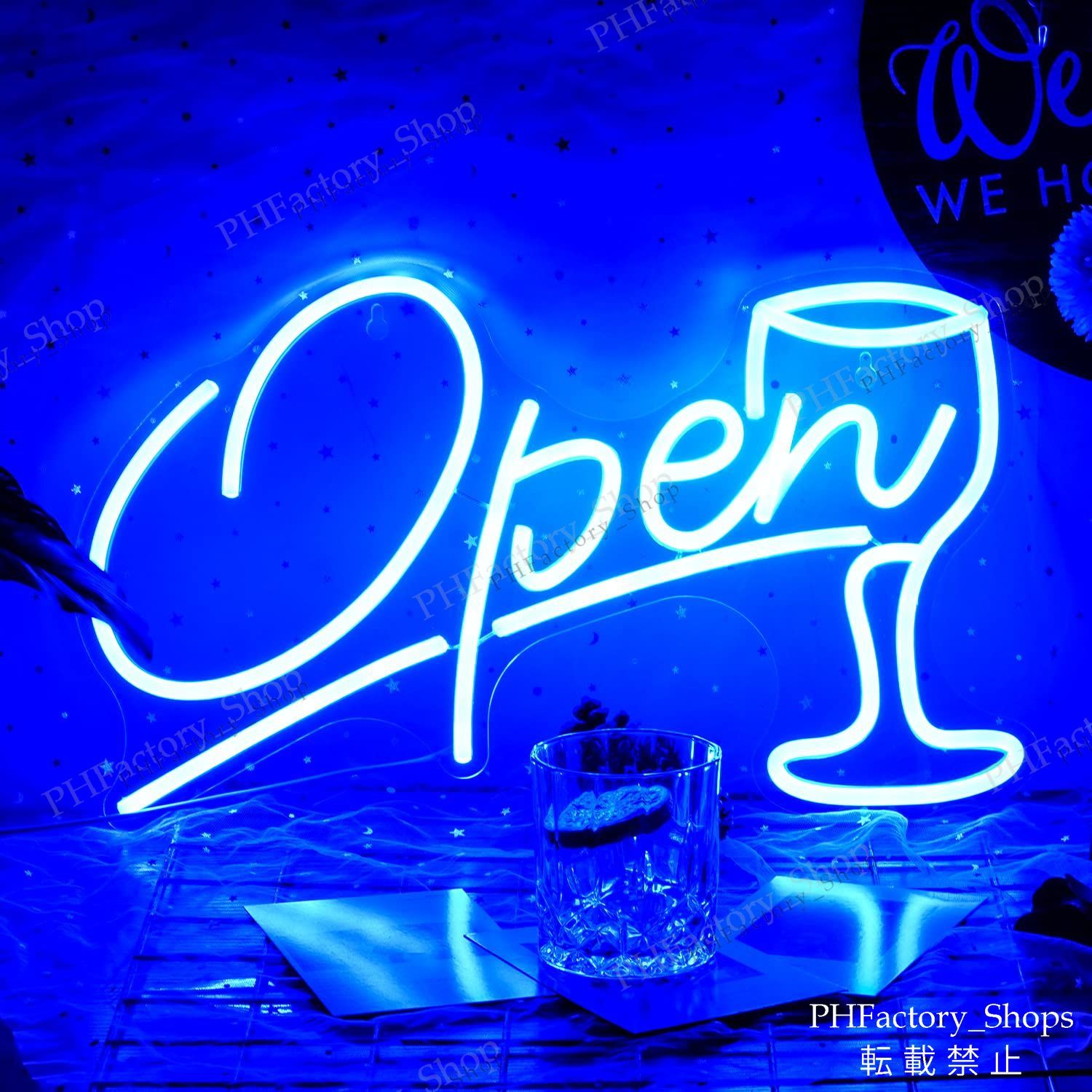 OPEN看板 LED 青オープンビールネオンサイン 部屋の装飾 レストラン