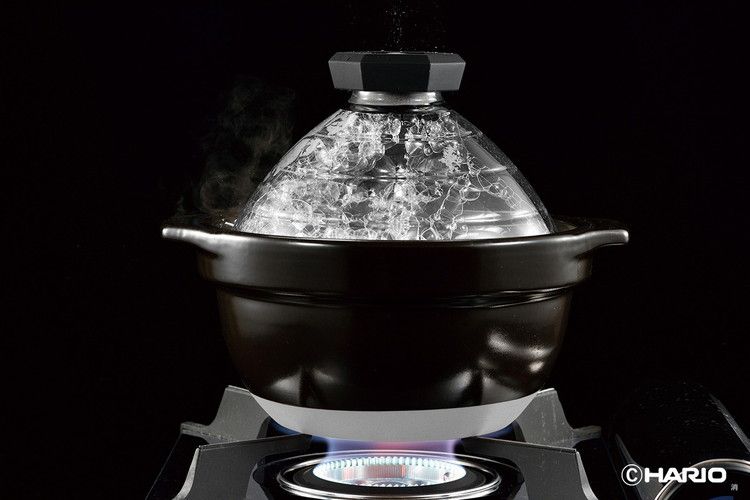 HARIO フタがガラスのご飯釜 (2~3合用) GNR-200-B-W() 節約 HARIO