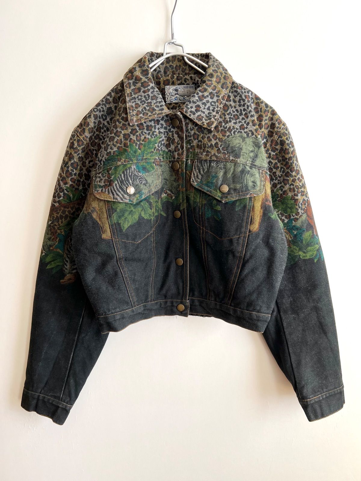 KENZO デニム　90's ジャケット　Gジャン　北斎タグ　アニマル柄 KENZO jeans 90's Katsushika Hokusai Tag Denim Jacket G Jean
