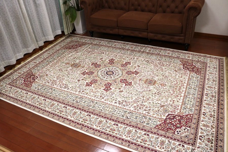 ペルシャ柄絨毯 200×290 新品未使用 6畳 大判ラグ カーペット 訳