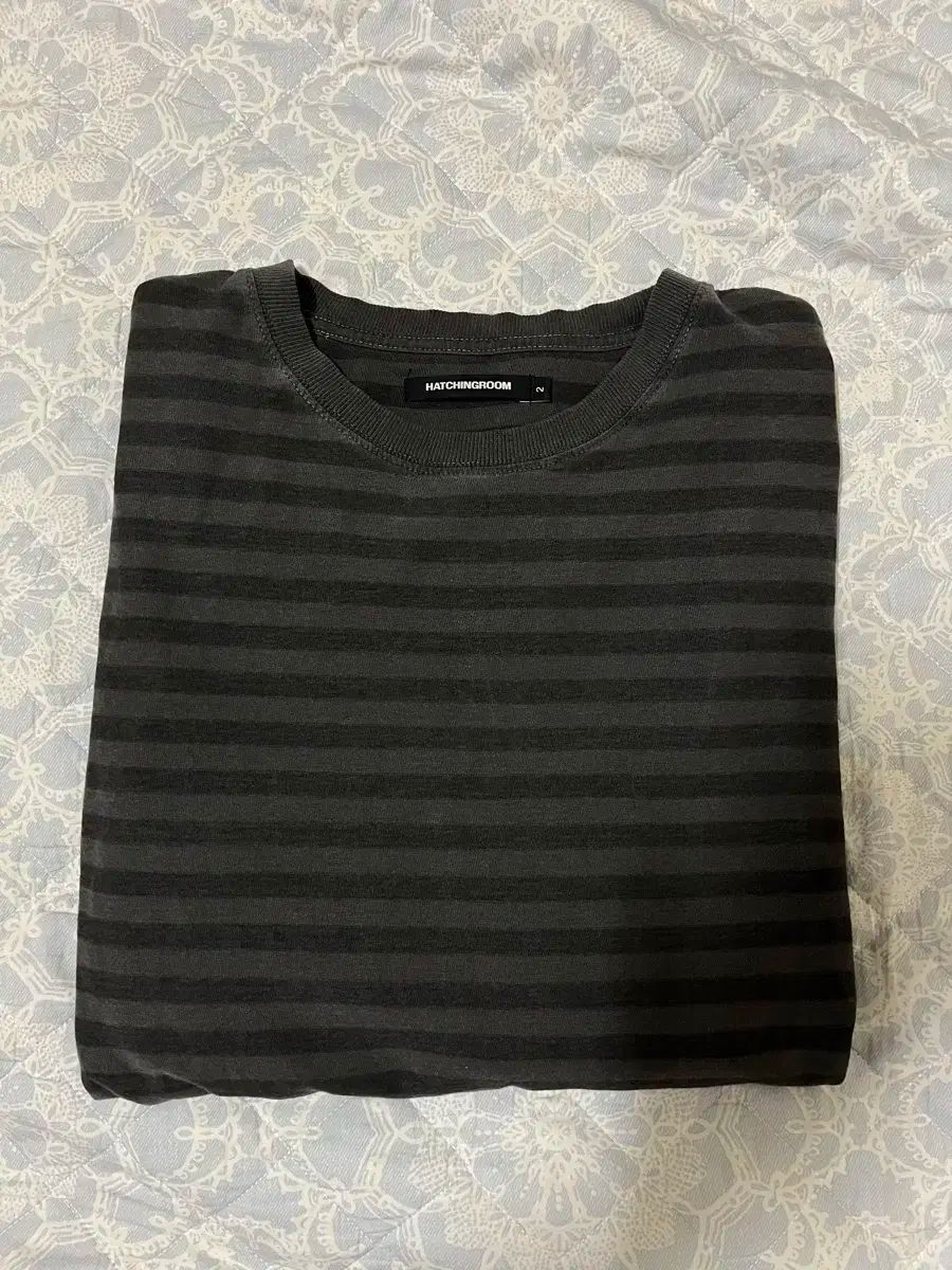 HATCHINGROOM ヴィンテージ ストライプ グレー 長袖 ロングスリーブ 2 vtg stripe