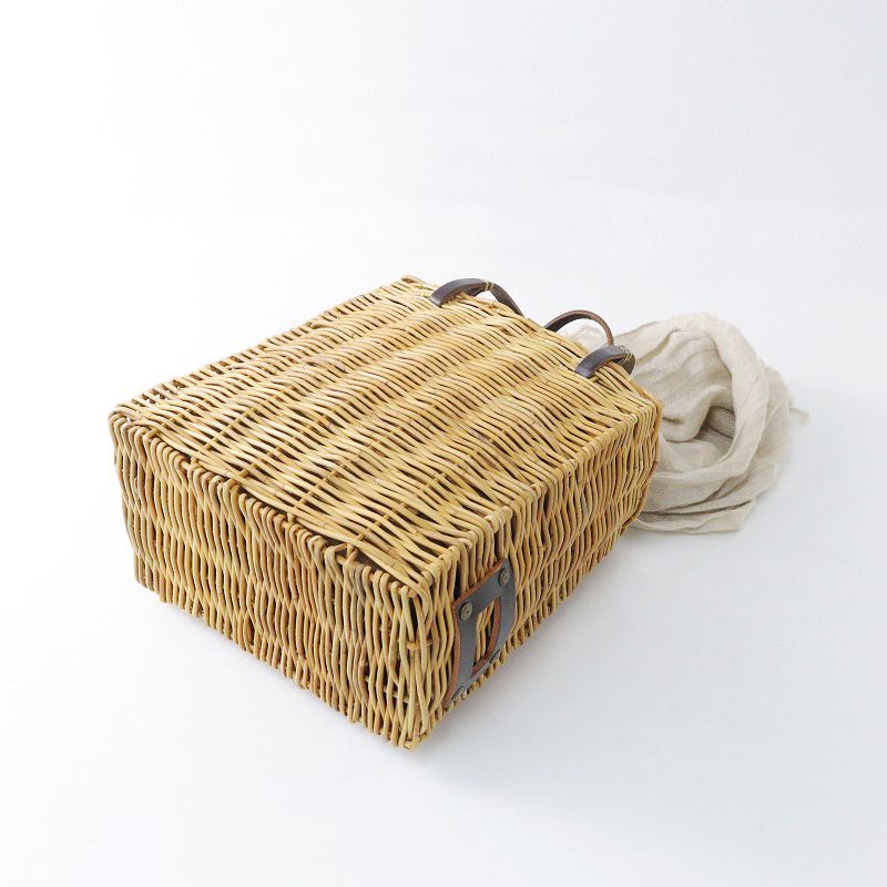 美品エバゴス　かごバッグ 美品 エバゴス ebagos 空飛ぶかご 縦長かごバッグ ブライドルレザー 紅