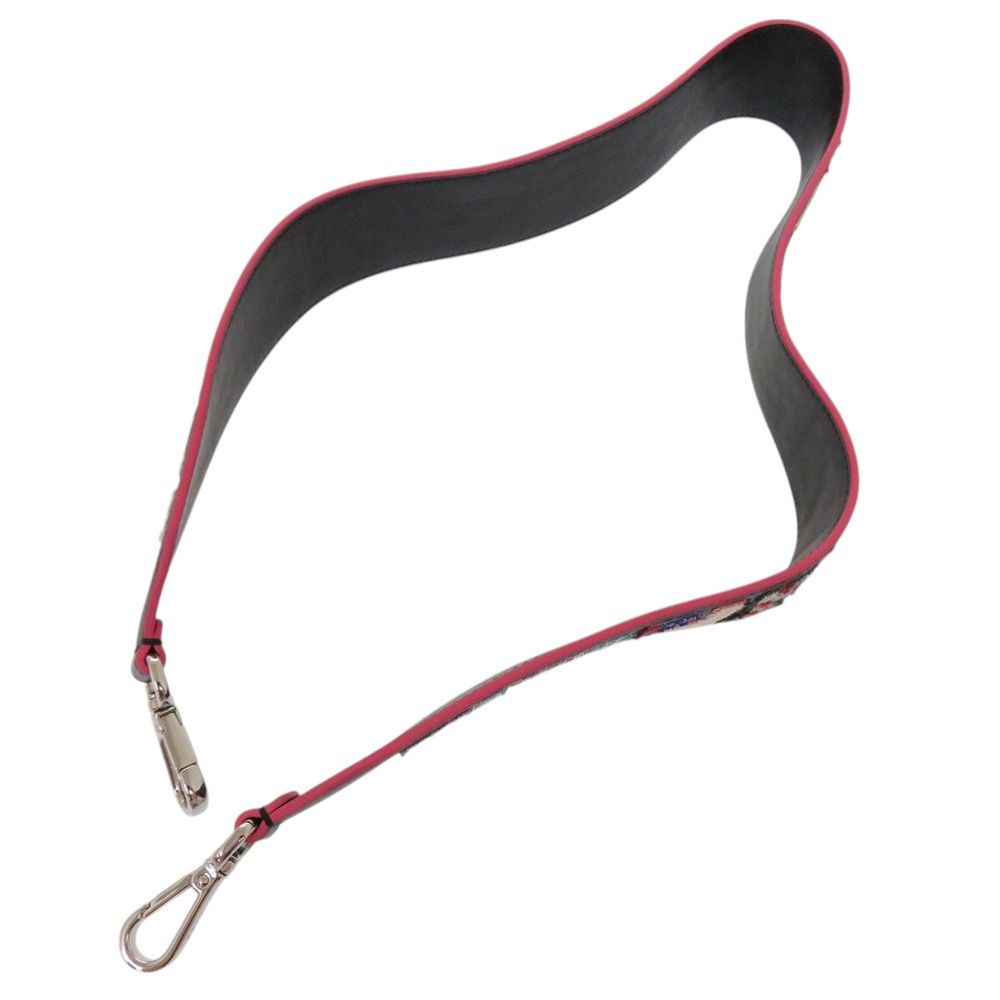 FENDI - 新品同様 フェンディ FFロゴ レザー スパンコール マルチカラー ショルダーストラップ 0065【中古】FENDI 新品同様 フェンディ FFロゴ レザー スパンコール マルチカラー