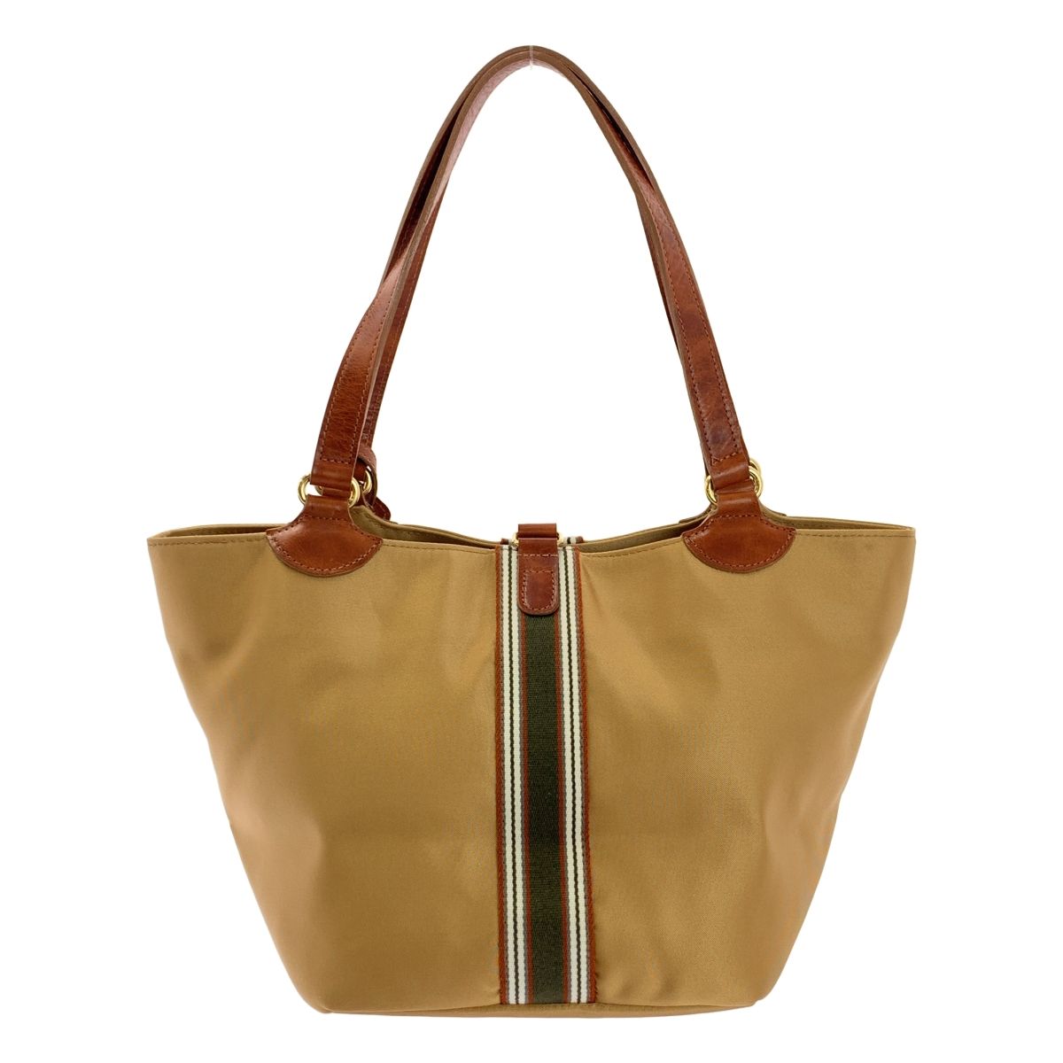 Her Schedule ハースケジュール レザー切替 ナイロン ロゴ ハンド トートバッグ ライトブラウン系 レディース