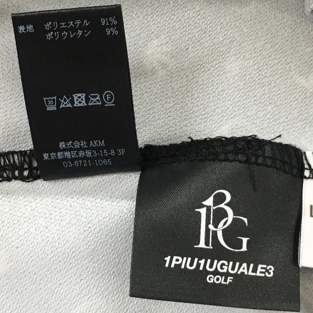1piu1uguale3 - ウノピゥウノウグァーレトレ×ルシアンペラフィネ 半袖ハイネックシャツ 黒×白 スカル柄 レディース I(S) ゴルフウェア 1PIU1UGUALE3 ウノピゥウノウグァーレトレ×ルシアンペラフィネ 半袖ハイネック