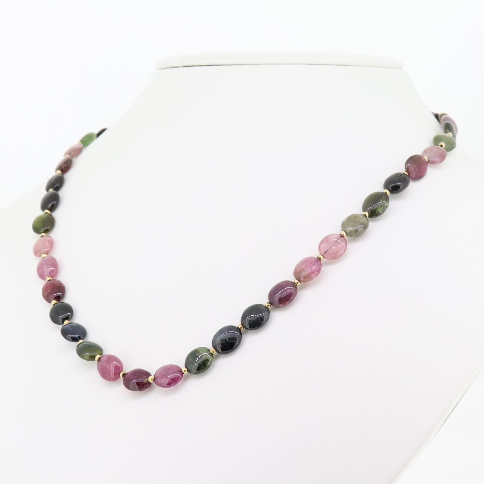 K18 18金 マルチカラー トルマリン ネックレス 19.3g 約46cm  