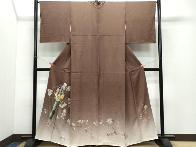 平和屋着物●訪問着　黄橡色　正絹　逸品　AABA3793ph 平和屋着物○訪問着 黄橡色 正絹 逸品 AABA3793ph