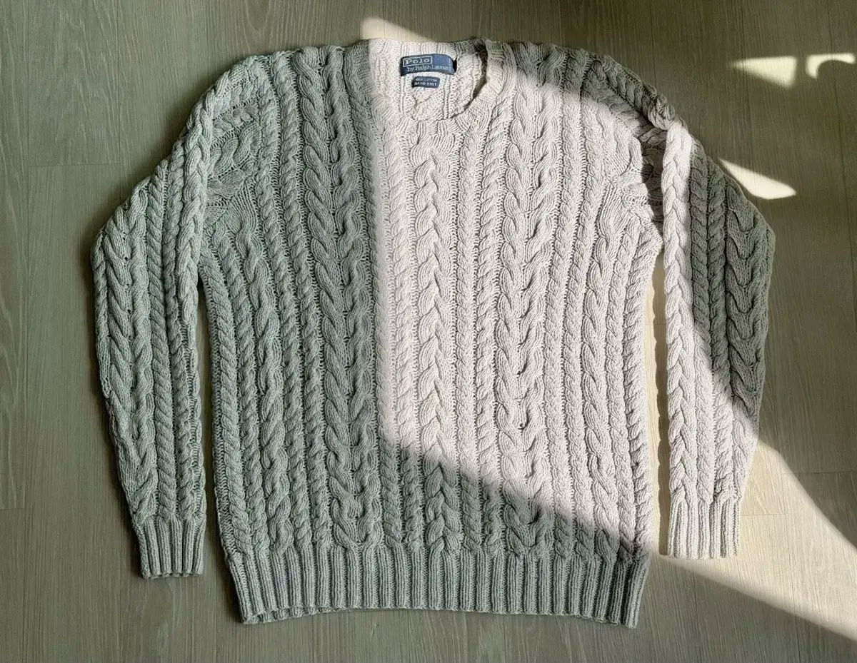 ポロ Ralph Lauren ラルフローレン 白 ケーブル ハンドニット