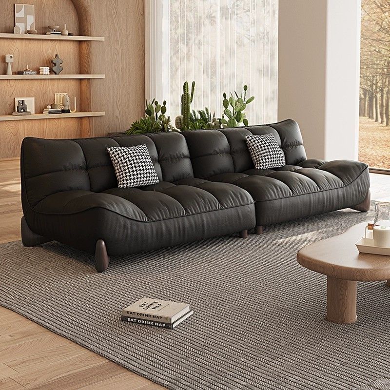 ビジネスクラス 長310cm マルチシーターソファ イタリア風 本革張り リビングルーム 大規模住宅向け ストレートライン マルチシート 皮革製ソファ
