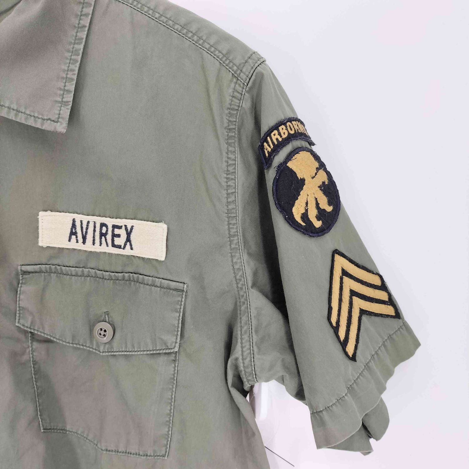 本物アヴィレックスAVIREXワッペン刺繍ワーク長袖シャツジャケット紺XL 本物アヴィレックスAVIREXワッペン刺繍ワーク長袖シャツ