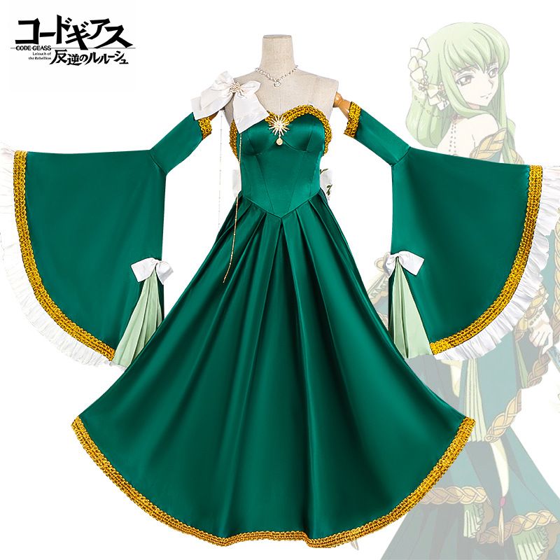 コスプレ ドレス C.C コードギアス 宮廷風 ドレス アニメ 仮装 舞台 キャラクター服 M2508020-3
