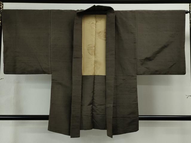 平和屋着物●男性　紬　アンサンブル　色無地　憲法色　正絹　逸品　CAAU1683yc 平和屋着物○男性 紬 アンサンブル 色無地 憲法色 正絹 逸品