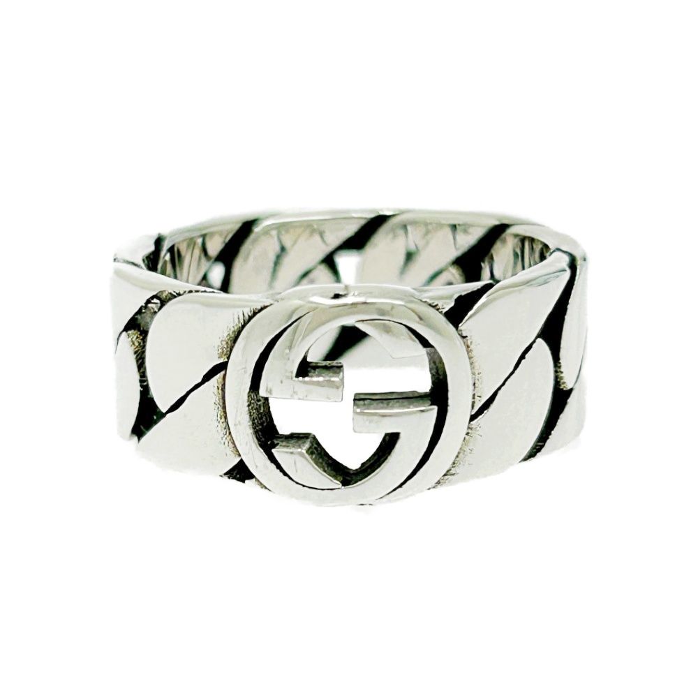 GUCCI グッチ シルバー インターロッキングG チェーン リング 6.4g 925刻印 481156 リング 指輪