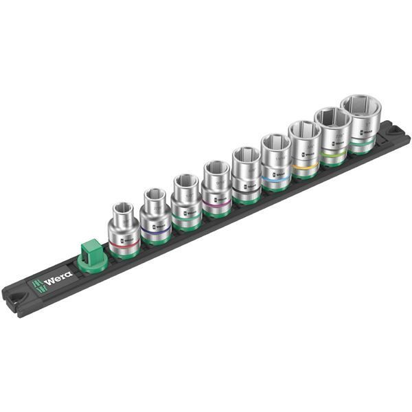 WERA ヴェラ 差込角1|2SQ 収納レール付き 9点組 ヘックスソケットレンチセット 005480 工具 ツール DIY 作業工具 道具