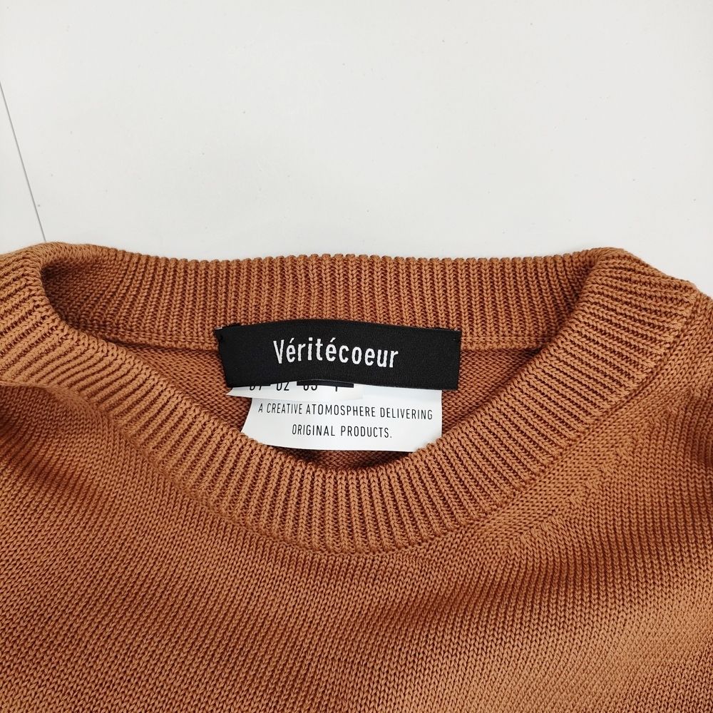veritecoeur ユニセックスワイドクルーネックニット 定価30800円 VCK-276U サイズ2 ニット 24SS ブラウン ヴェリテクール 5-0215M 253044 veritecoeur ユニセックスワイドクルーネックニット 定価30800円