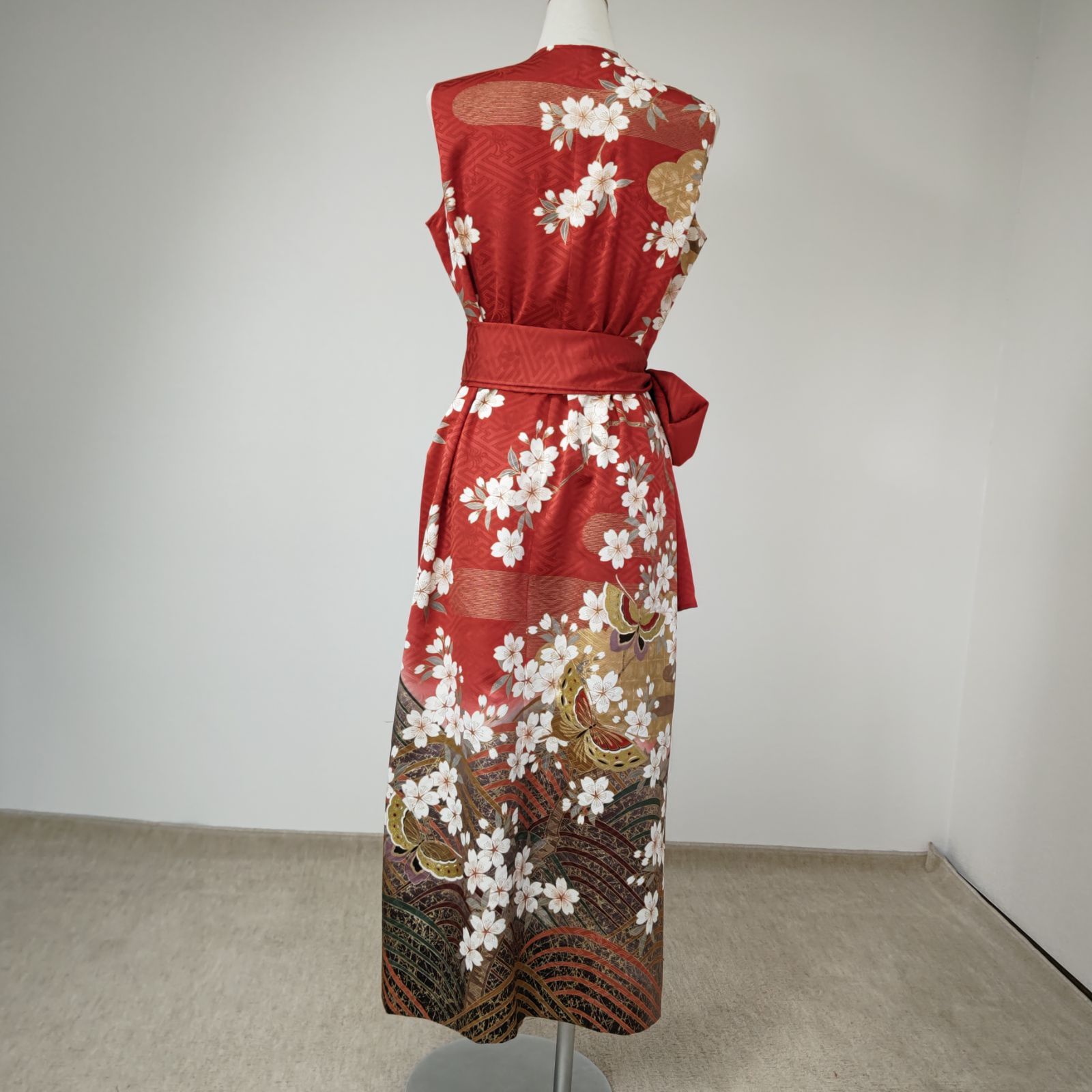 zunezune 振袖 巻きドレス ノースリーブ 着物リメイク 濃い紫 zunezune 振袖 巻きドレス ノースリーブ 着物リメイクワンピース 緑