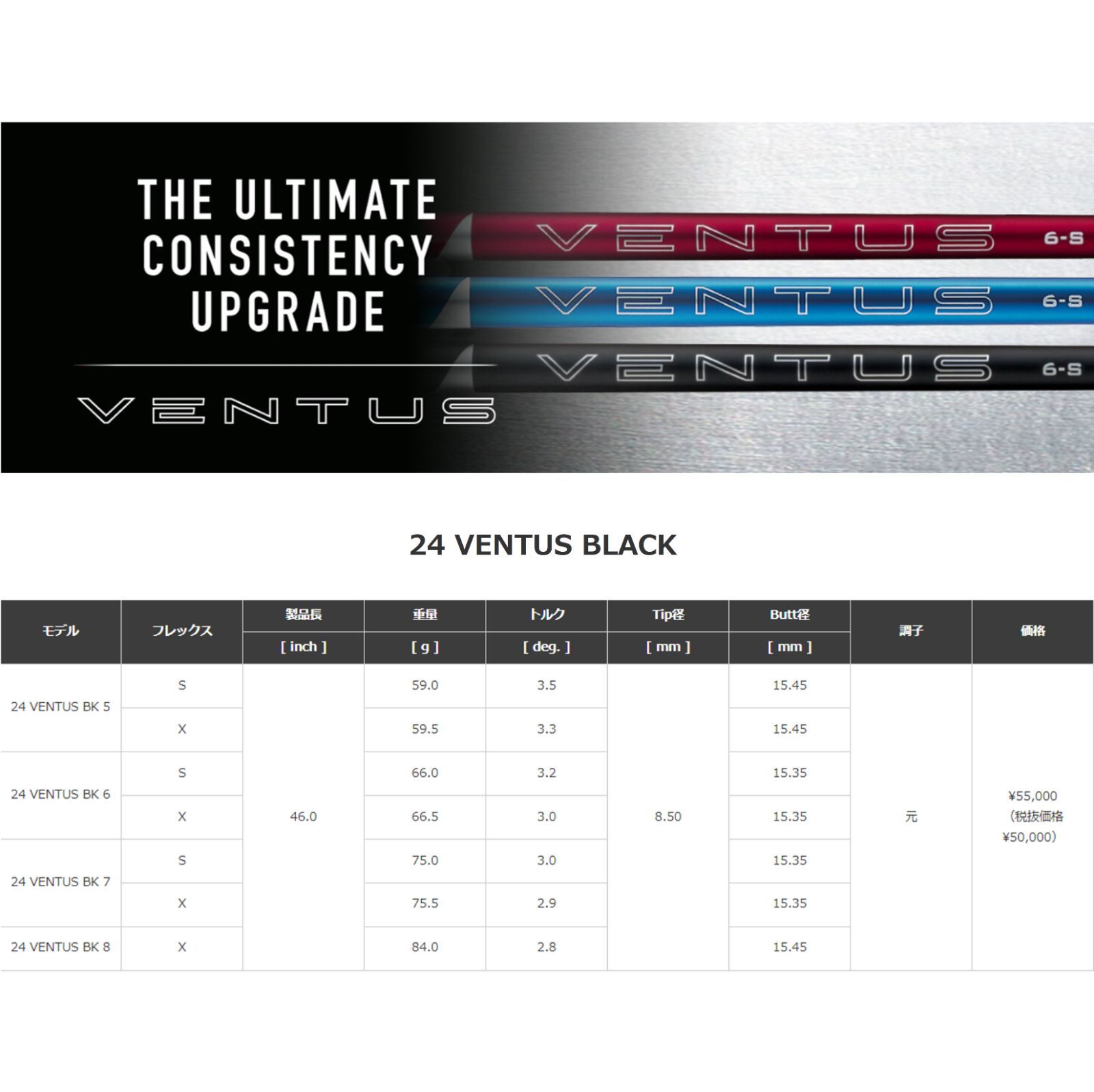 新品】 24ベンタス ブラック テーラーメイド6S ベンタスブラック6sの