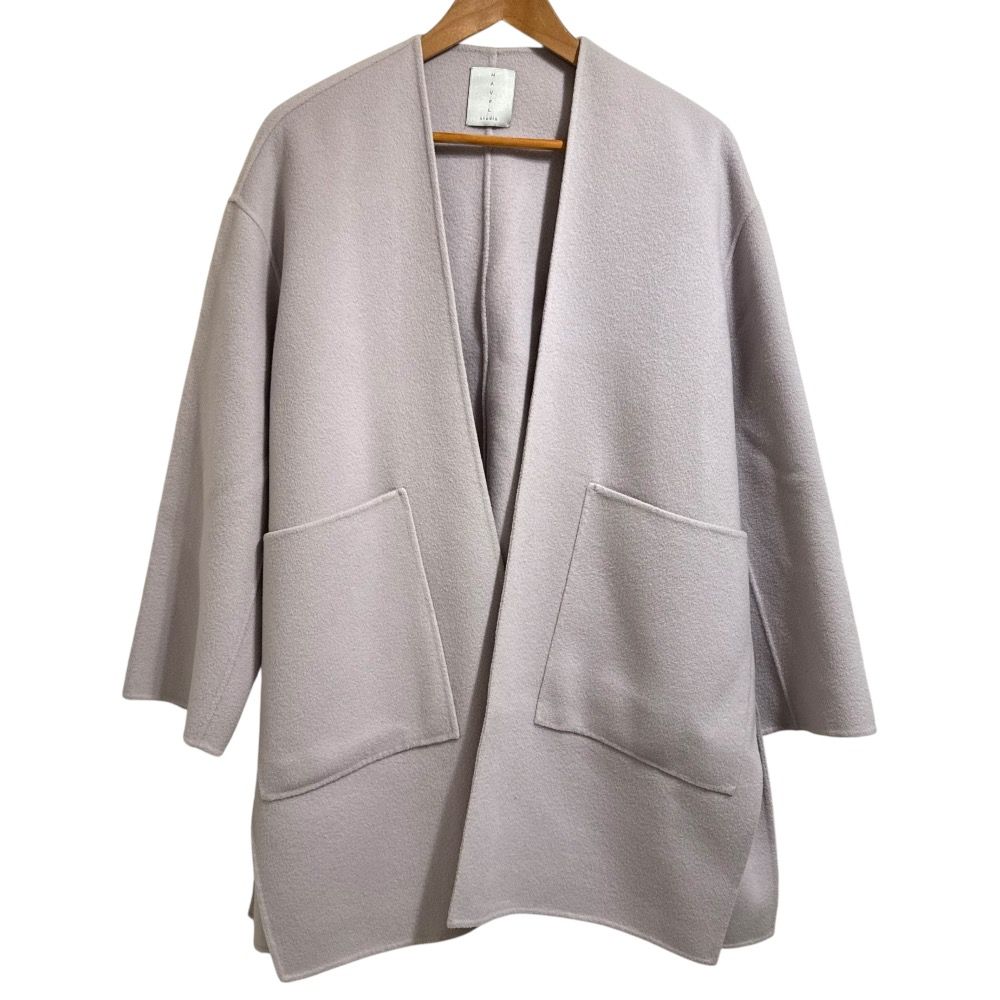 極美品✨️21AW　ハーヴェルスタジオ　カシミアブレンドリバーコート　トープ 21aw HAVEL studio ハーヴェル スタジオ 2way カシミア ブレンド