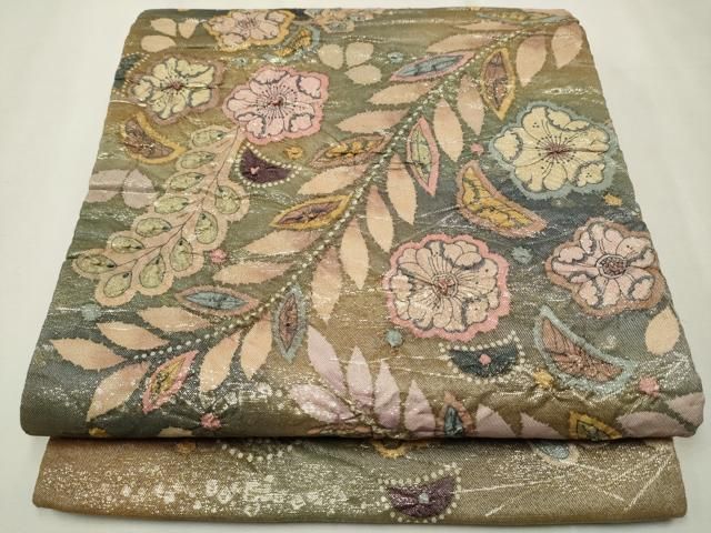 平和屋着物○太鼓柄袋帯 作家物 辻が花 絞り 金糸 正絹 逸品
