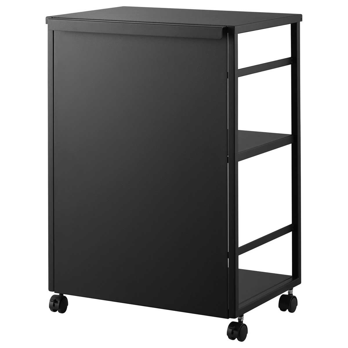 キャスター付きワゴン 山崎実業 tower タワー 目隠しワゴン 天板付き 8467 ブラック SPORTUS 沖縄