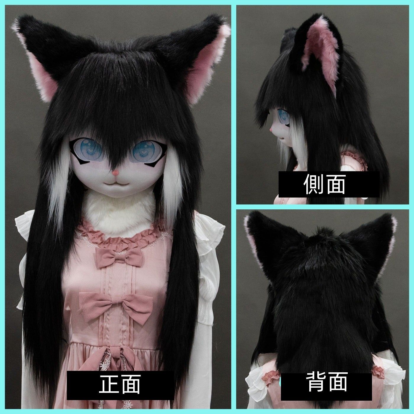 ケモノ着ぐるみ ヘッド fursuit コスプレ 猫ちゃん kigurumi コスチューム ztb9