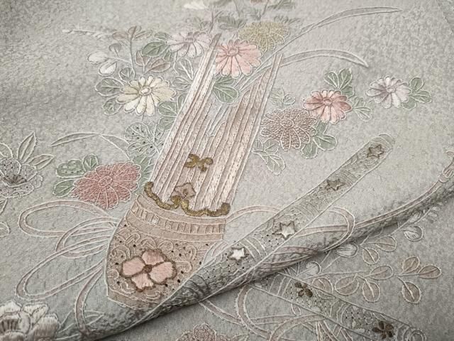 平和屋着物▽中国三大刺繍 相良刺繍 総刺繍 訪問着 花車文