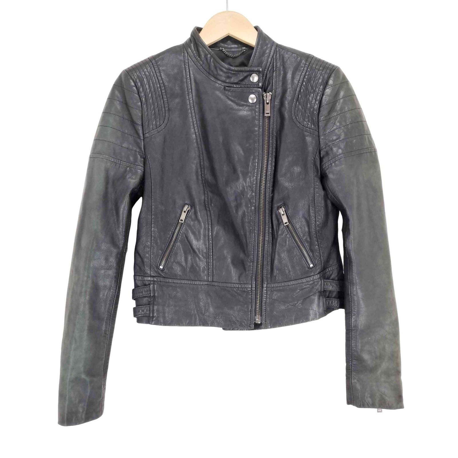 バナナリパブリック BANANA REPUBLIC ゴートレザーダブルライダースジャケット レディース S