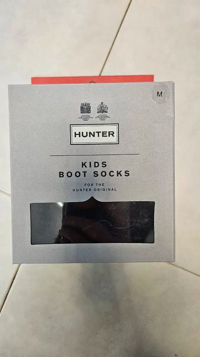  ザ ハンタス ハーフ カーディガン ブーツソックス ー 黒 白 M バッチ キッズ靴下 レッグウェア